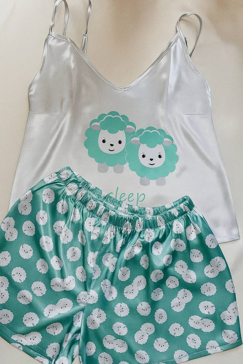 ست تاپ و شلوارک ساتن امریکایی