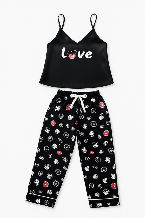 ست تاپ و شلوار زنانه ساتن