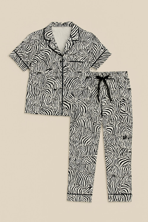 پیراهن جلو دکمه دار و شلوار زنانه ساتن