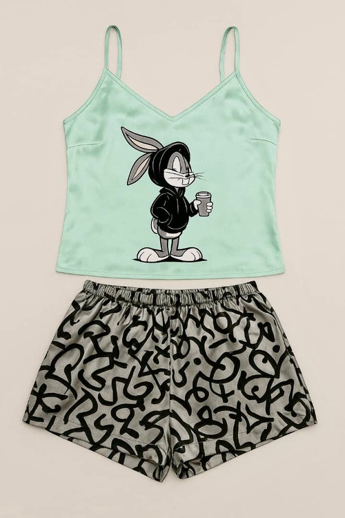 تاپ و شلوارک ساتن امریکایی