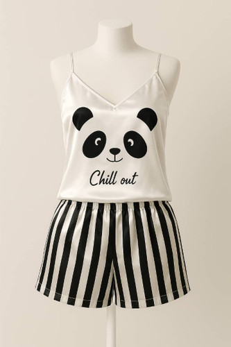 ست تاپ و شلوارک جنس ساتن، تن مانکن